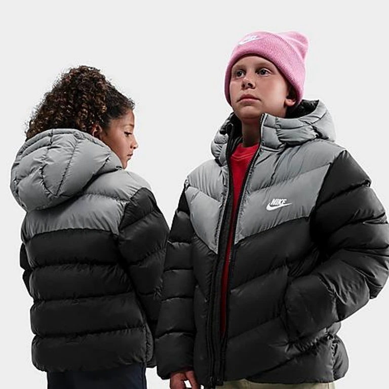 Big Kids Sportswear All Day Play Therma-FIT Puffer Jacket in Black/Grey Size: Small