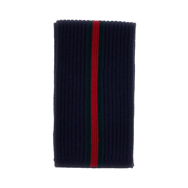 Web motif wool scarf Kids One Size