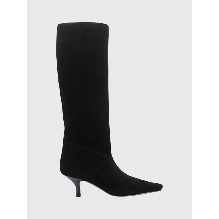 Bottes hautes en daim noir