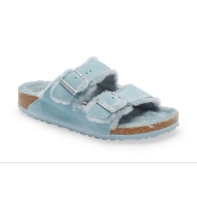Arizona Shearling Suede Leather Light Blue