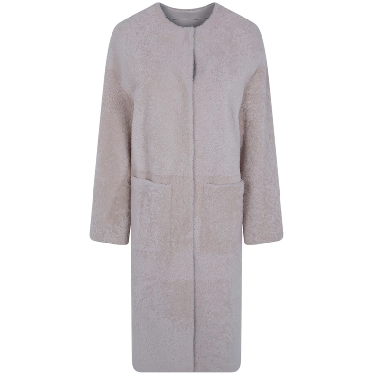 Jacket Long White Light Astrakhan Merino Shearling Coat