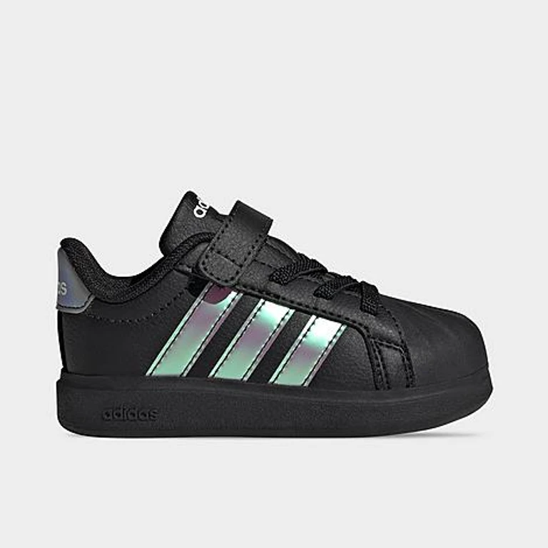 Kids Toddler Streettalk Hook-And-Loop Stretch Lace Casual Shoes in Black/Iridescent Size: 4.0