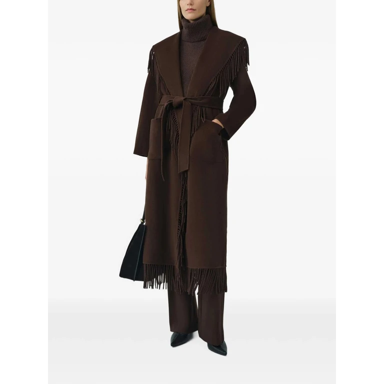 Carrie Fringe-trimmed Belted Coat