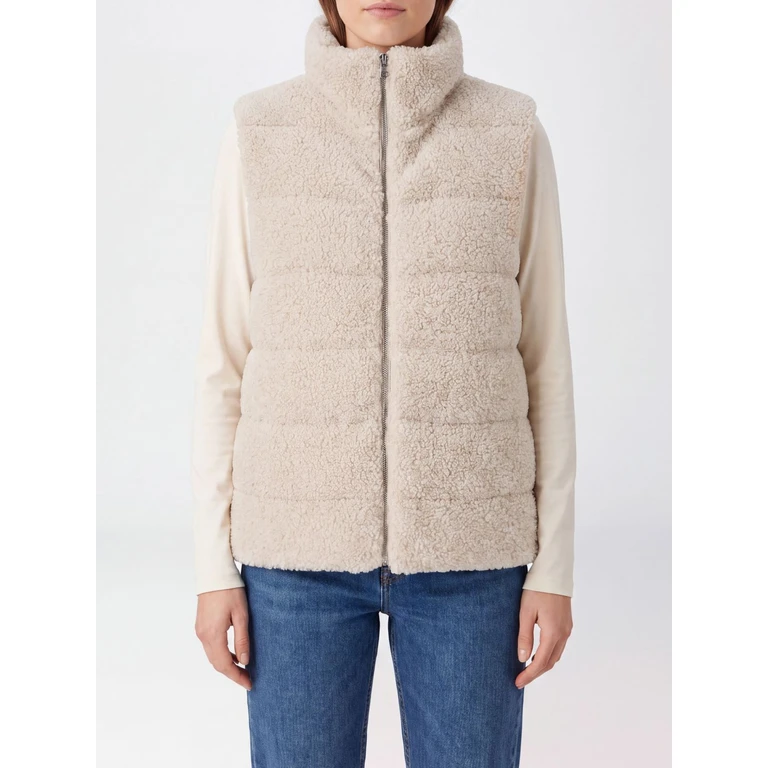 Padded Quilted Nylon and Fleece Gilet with High Neck (PC00003DR128951985)
