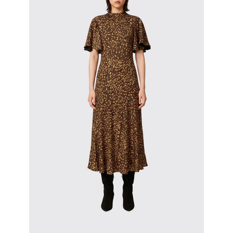 Vestido marrom com estampa animal