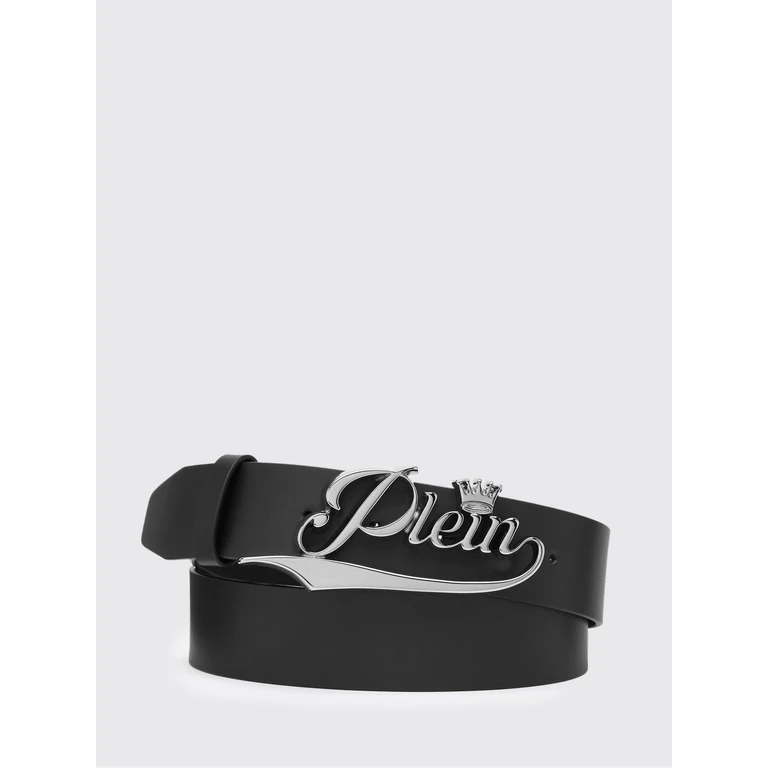 Calfskin Leather Belt with Metallic Logo Plaque (FAAAMVA0695PLE010N0291)
