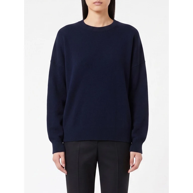 Relaxed Fit Pure Cashmere Crewneck Jumper with Dropped Shoulders (2026055NA)