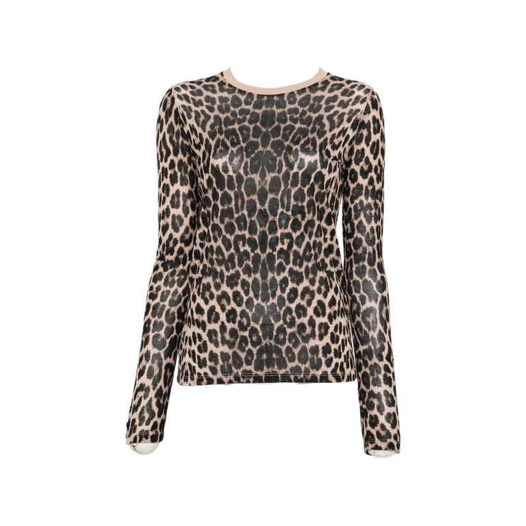 Leopard-print Long-sleeve T-shirt