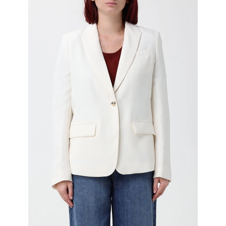 Cropped Slim Fit Crêpe Blazer with Single-Button Closure and Lapels (262TP204400059)