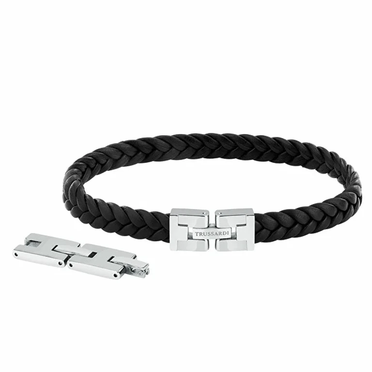 Original T-Leather Black Leather Bracciale TJAXV19