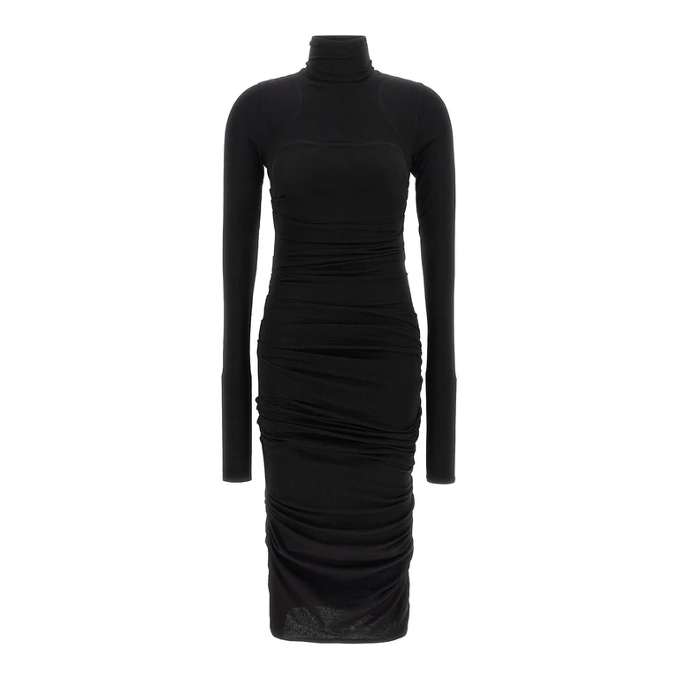Schwarzes Midikleid