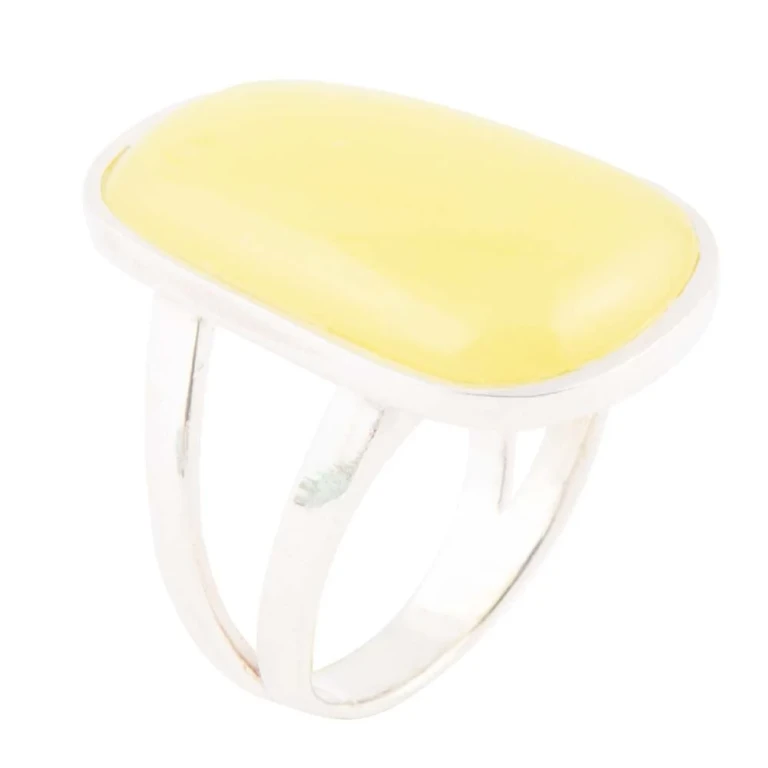 Madeleine Yellow Jade and Sterling Silver Ring