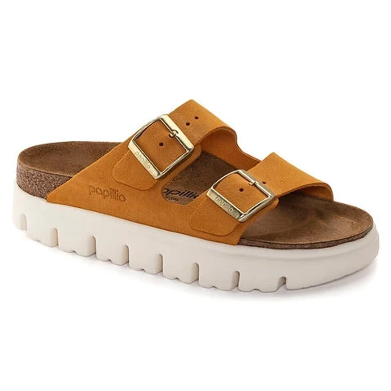 Arizona Chunky Suede Leather Apricot Sandals