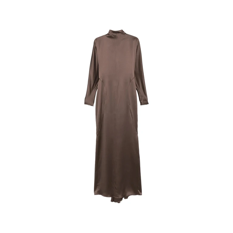 Satin High-neck Maxi Dress