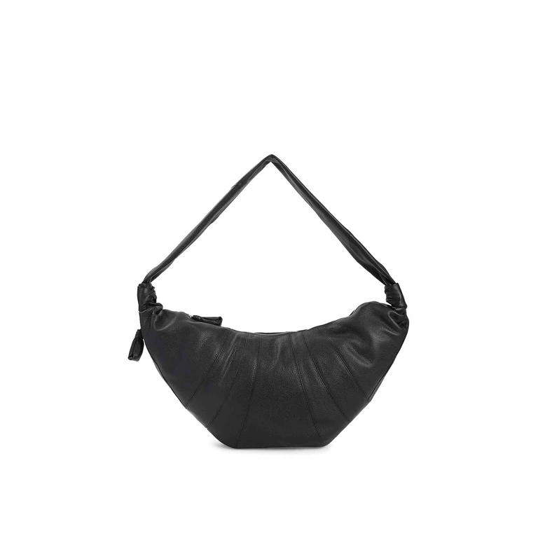 Sac à main en cuir de veau noir Lemaire Croissant Large