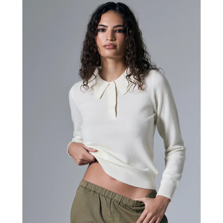 Tove Cashmere Polo - Cream