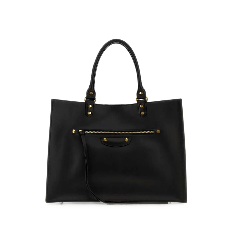 Black Leather Large Le City Sleek Handbag