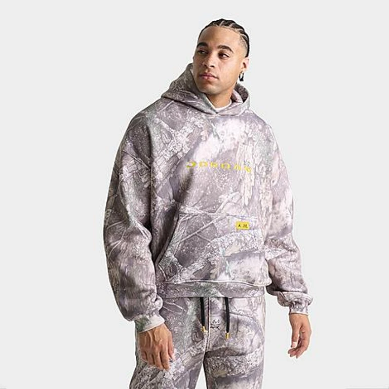Men's Brooklyn Realtree Fleece Pullover Hoodie in Realtree Camo/White/Bright Citron Size: Small