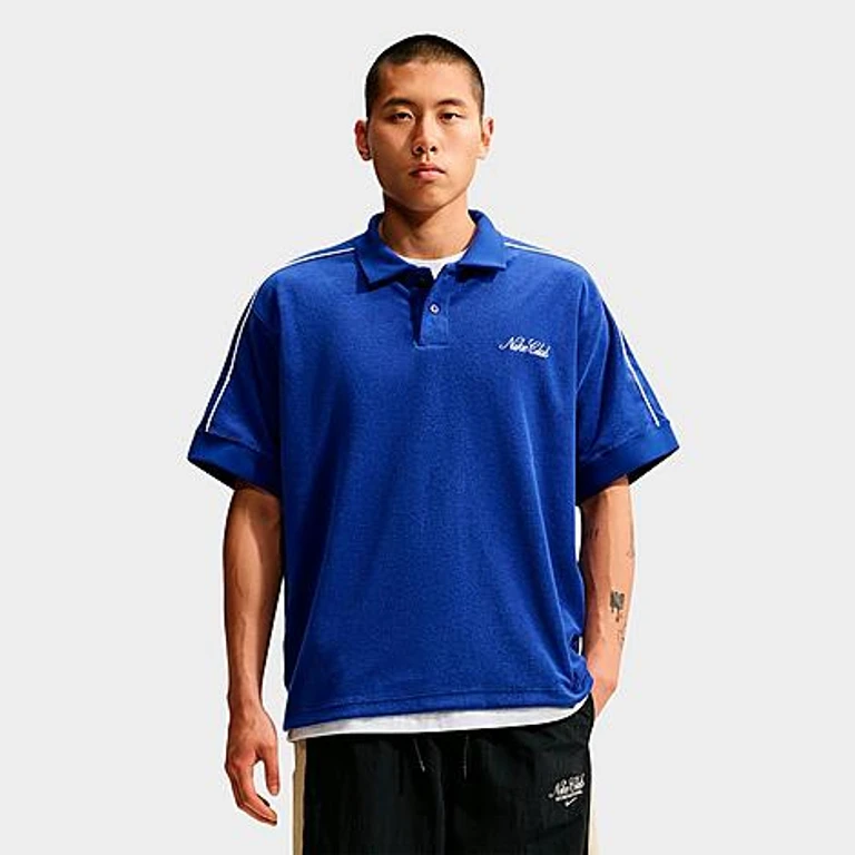 Sportswear Club フレンチテリーポロシャツ (ディープロイヤルブルー/ファントム/ホワイト)