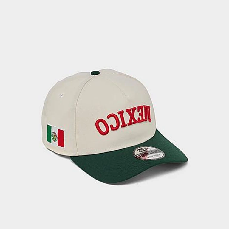 Boné snapback New Era Mexico Upside Down 9FORTY A-Frame em cromo/verde/vermelho
