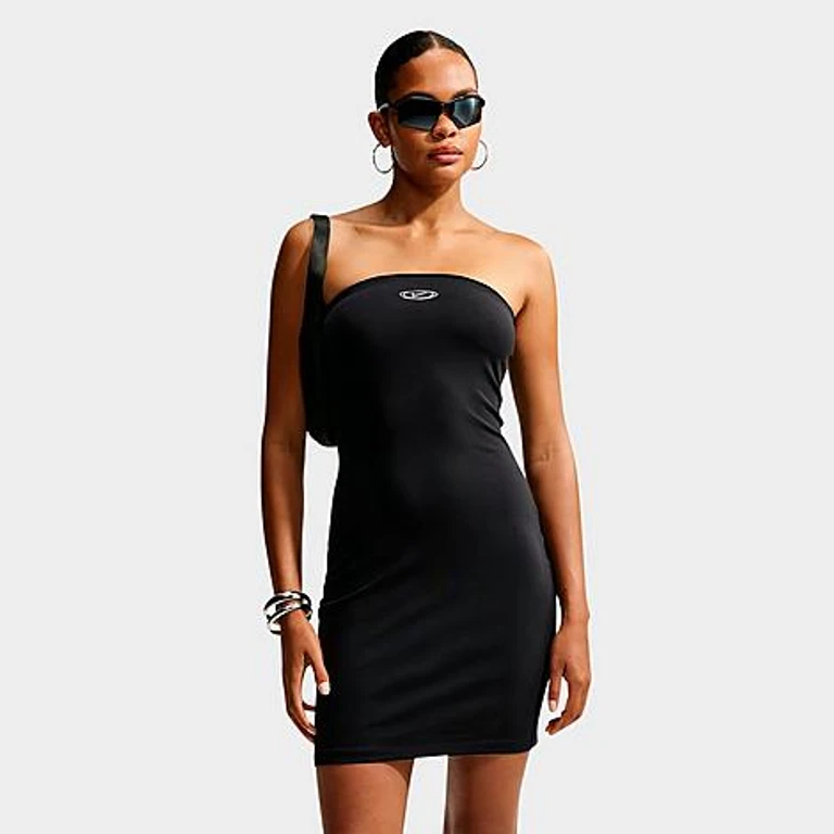 Nike Women's Sportswear Tight Tube Dress in Black/Metallic Silver Size: XS