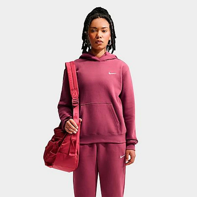 Studio Fleece Midweight Pullover Hoodie in Pink Smoke/Sail