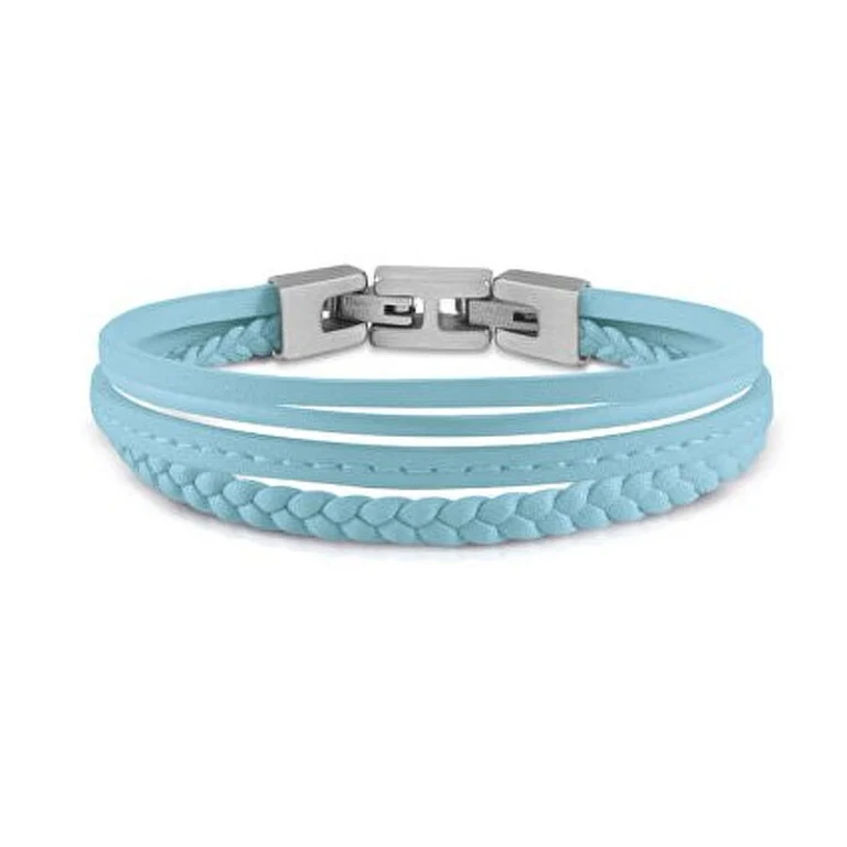 Light blue leather Bracciale Malibu JUMB01345JWSTBBT / U