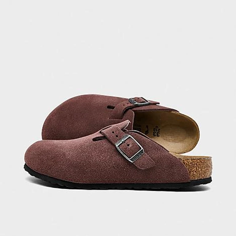 Little Kids Boston Suede Leather Clogs in Pepper Size: 29