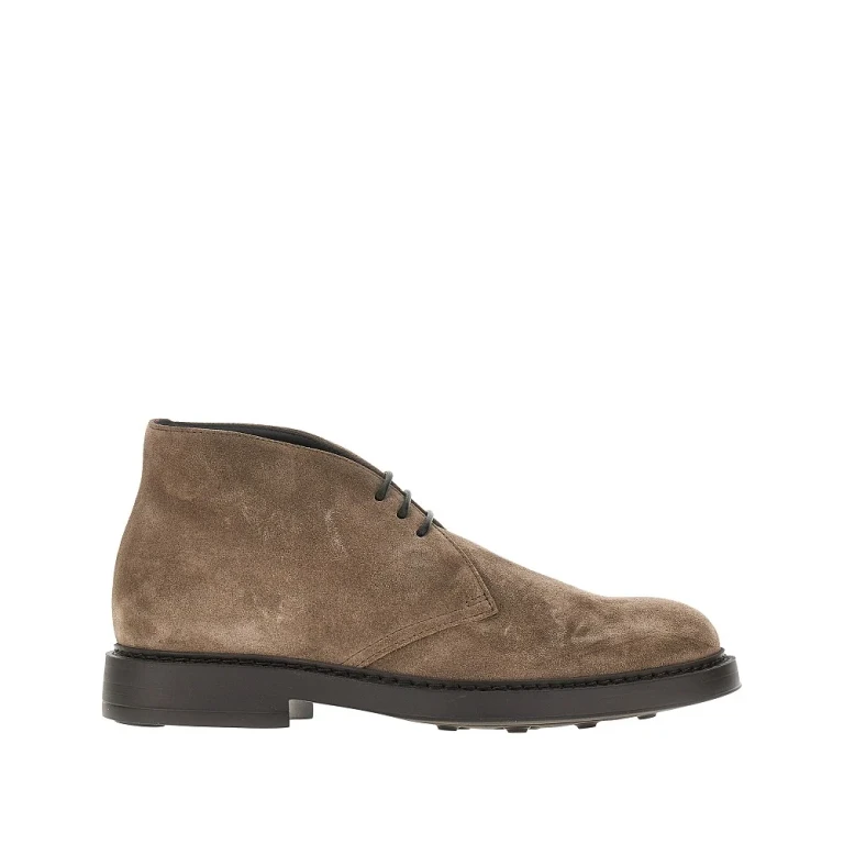 DOUCAL'S Suede leather laced shoes Man 40