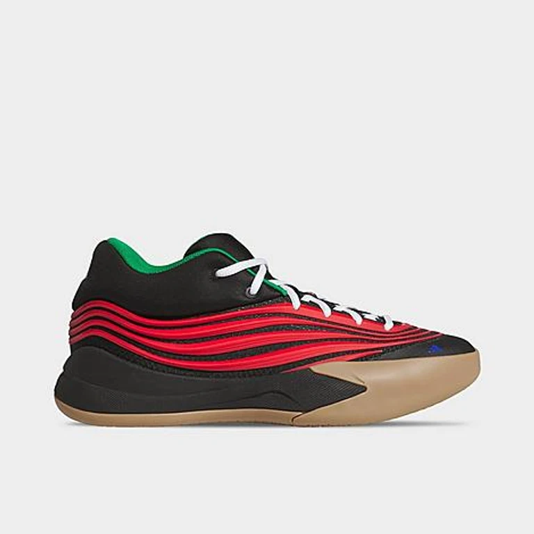 adidas Men's Dame X Basketball Shoes in Core Black/Pure Ruby/Gum Size: 6.0