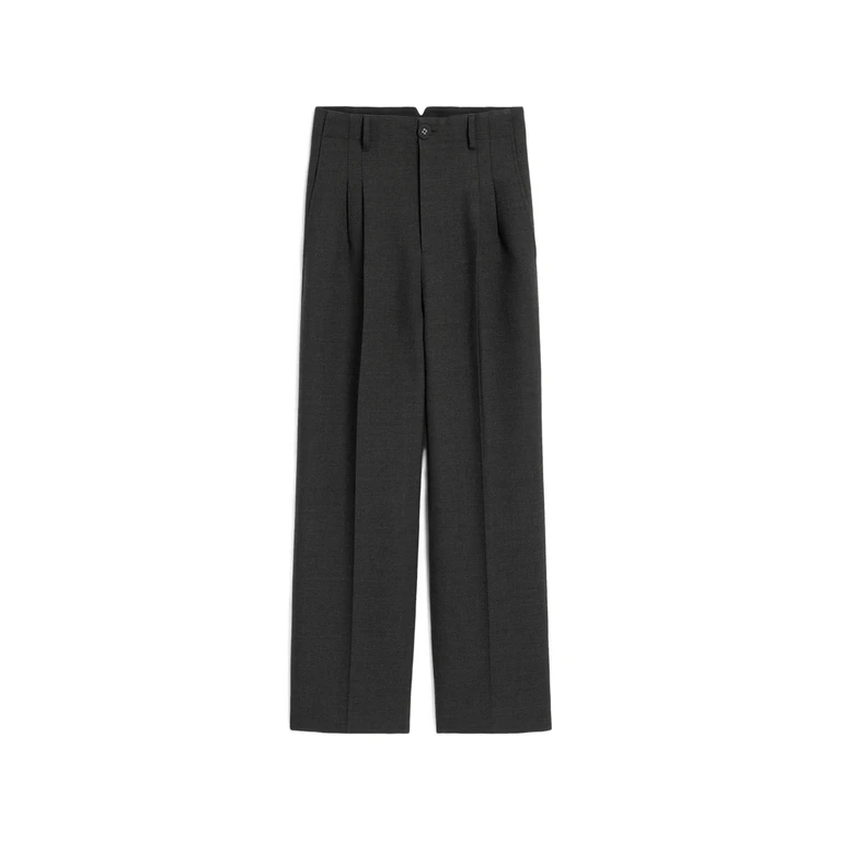 High-waisted Carrot-fit Wool Trousers