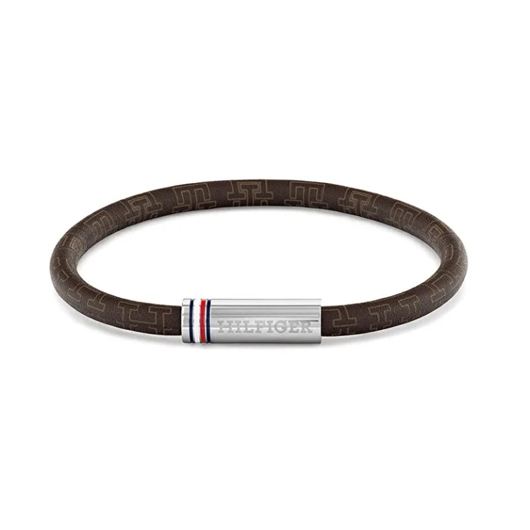 Brown men´s Bracciale made of artificial leather Printed Cord 2790703