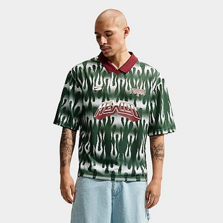 Men's Sportswear Mexico Short-Sleeve Goalie Top in Fir/Phantom/Team Red Size: XS
