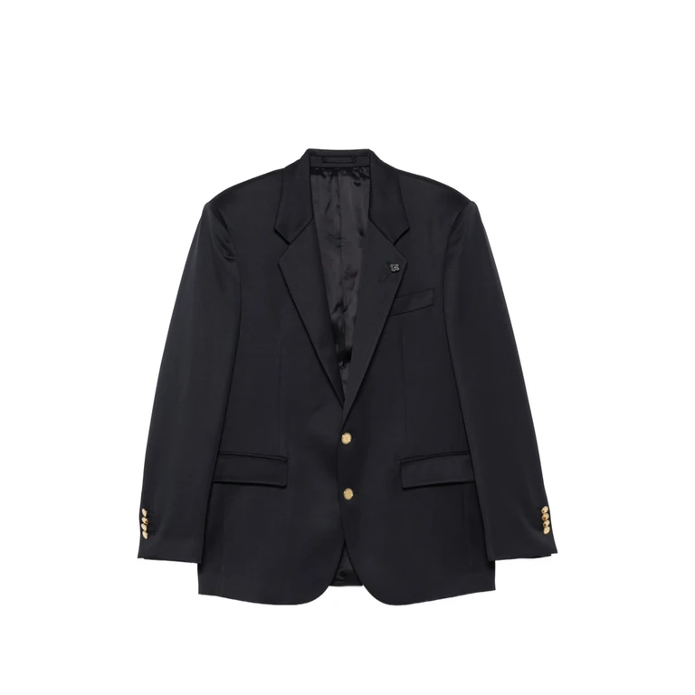 Peak-lapels Button-up Jacket
