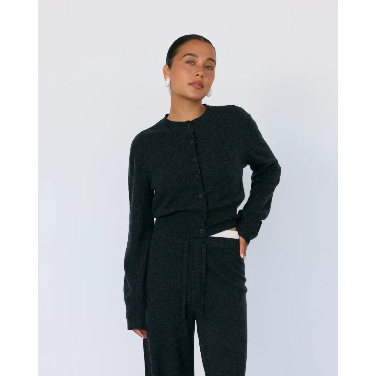 Tove Cashmere Cardigan - Charcola