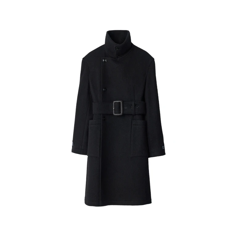 Fitted Wrap Coat In Felted Wool And Alpaca Blend