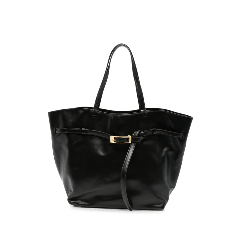 Small Elly Buckled Leather Tote Bag