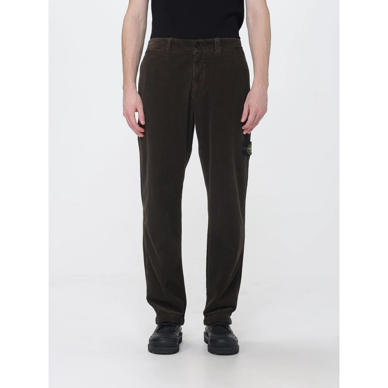Pantalon chino en velours de coton gris Stone Island