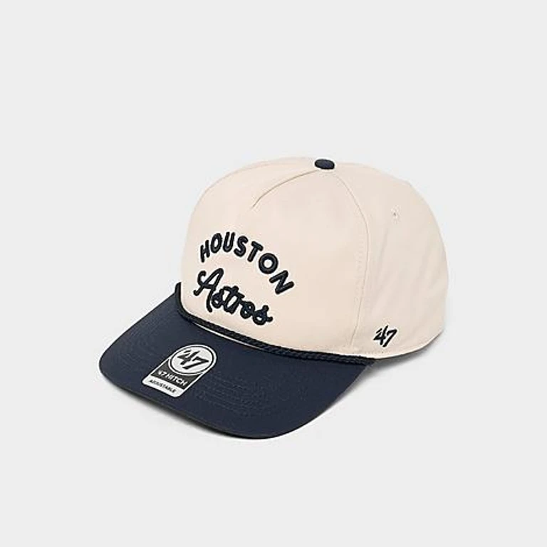 '47 Houston Astros MLB Rope Script HITCH Snapback Hat in Natural/Navy