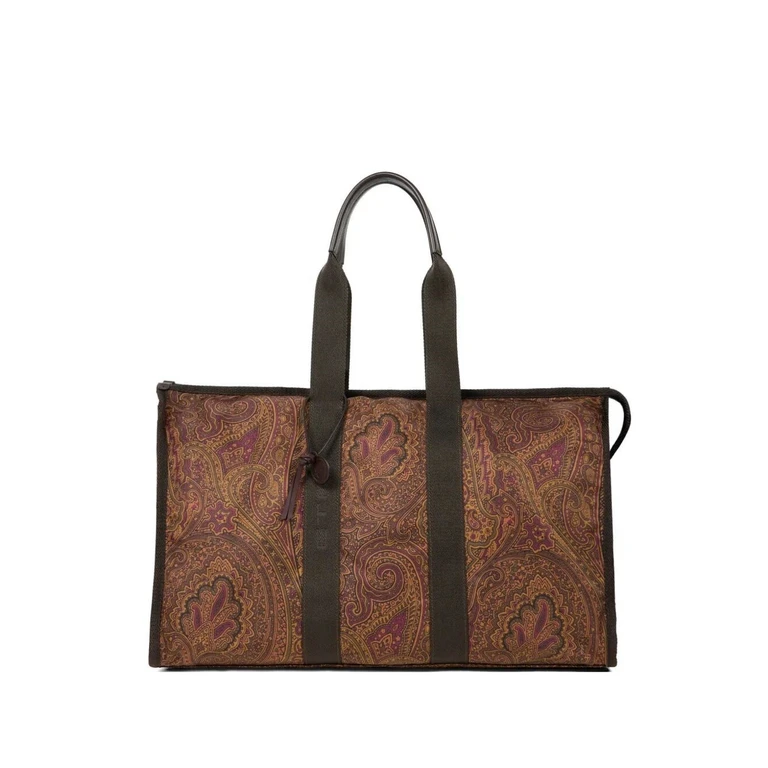 Handbag Brown Nylon Tote Bag