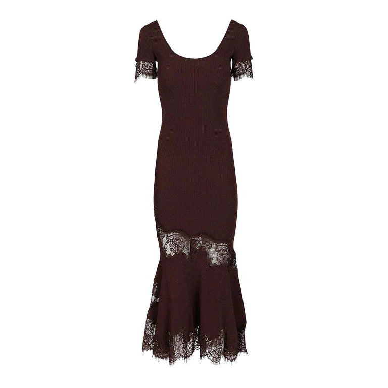 Self Portrait Robe Au Genou - Marron (PF26061MBRBROWN)