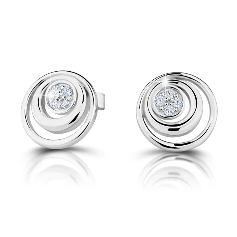 Charming silver stud Earrings J234CZ-W