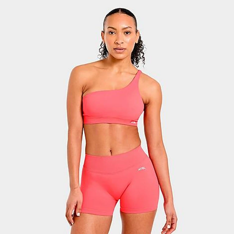 Women's Enhance Seamless One Shoulder Sports Bra in Summer Coral Size: XS