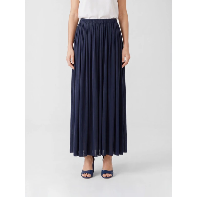 Livrea Flared Midi Skirt in Silk Blend with High Elasticated Waist (2621776011600003)
