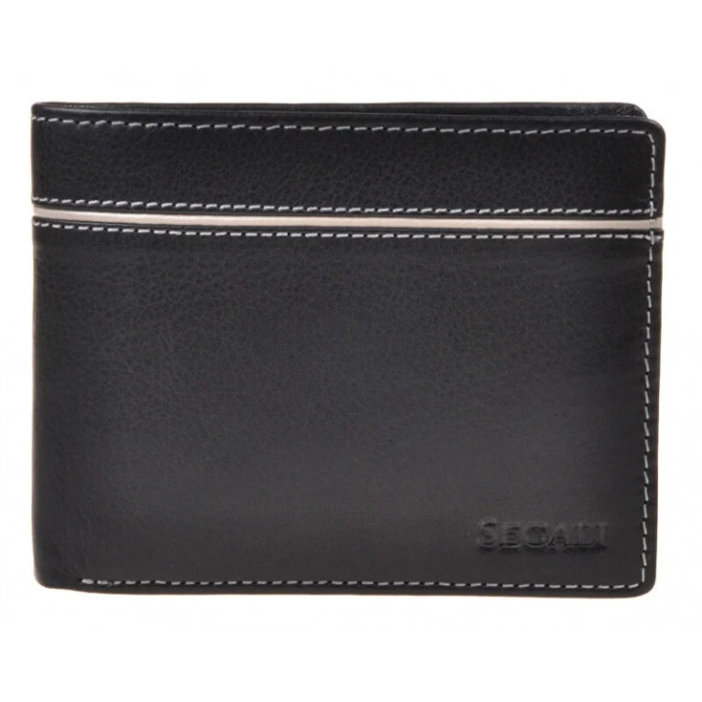 portafoglio in pelle da uomo 7101 black