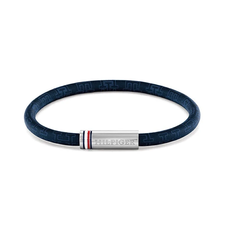Blue men´s Bracciale made of artificial leather Printed Cord 2790702