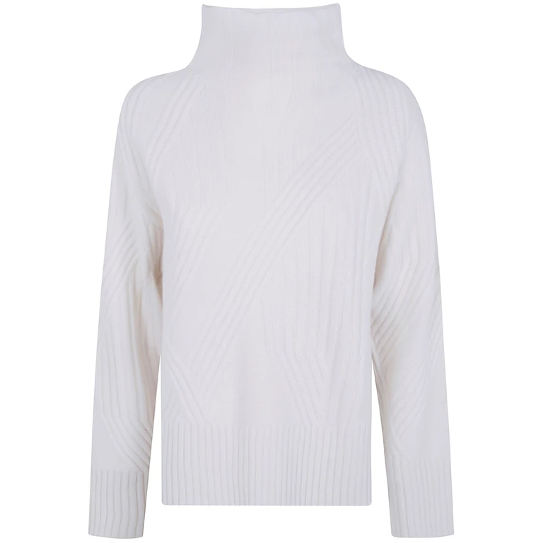 Sweater Soft Wool Ribs Turtleneck "Isabel"