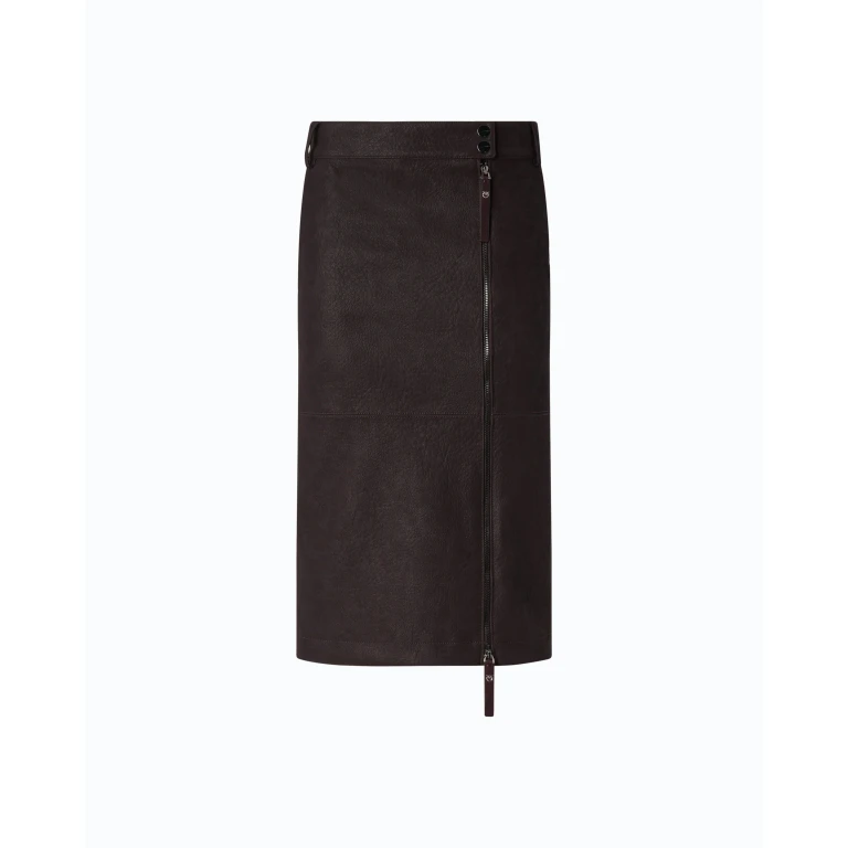 PINKO High-Waisted Midi Pencil Skirt in Viscose Blend with Off-Center Zip (107806A3MDM04)