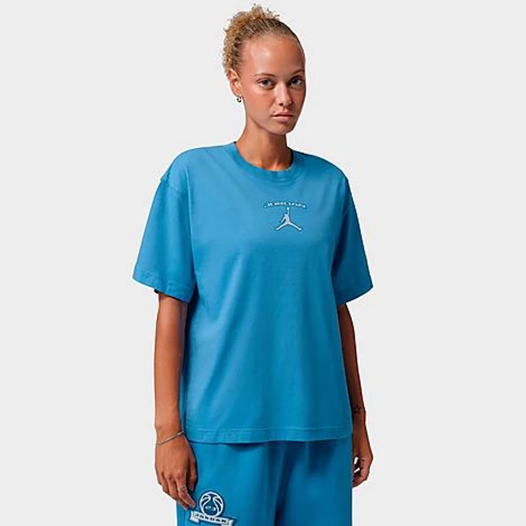 Varsity MJ Quote Girlfriend T-Shirt in Blue Beyond