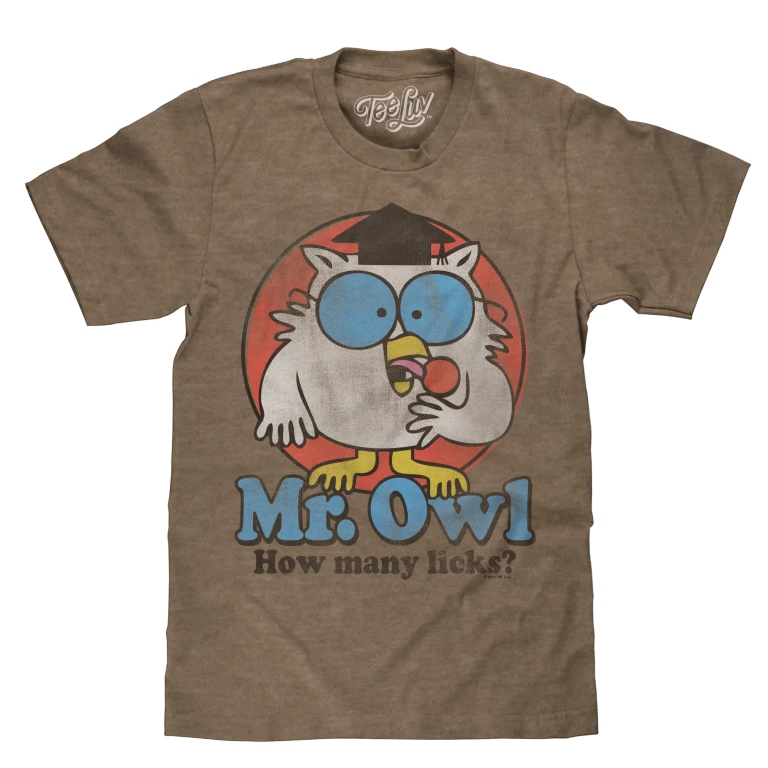 Mr. Owl How Many Licks? T-Shirt - Brown